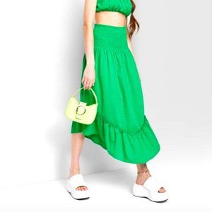 NWT - Women's XS Woven Handkerchief Hem Midi-Skirt - Wild Fable